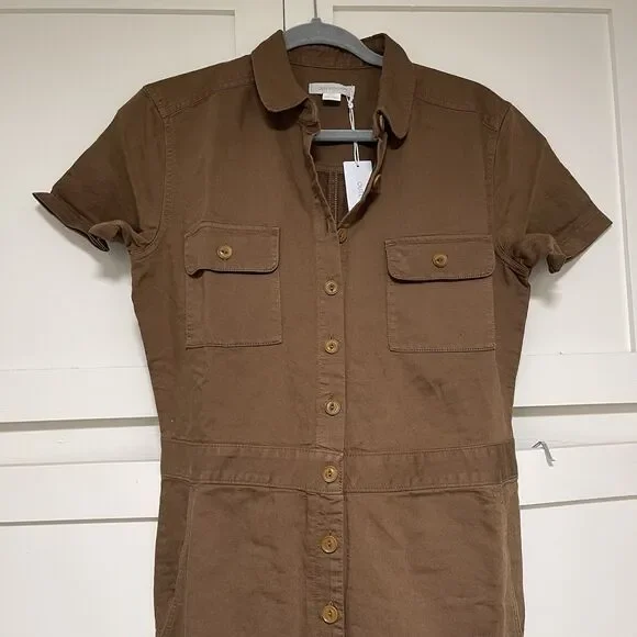 Outerknown Jumpsuit Coveralls Sz XS XSmall Sand Tan Brown Organic Cotton Linen - Picture 9 of 11
